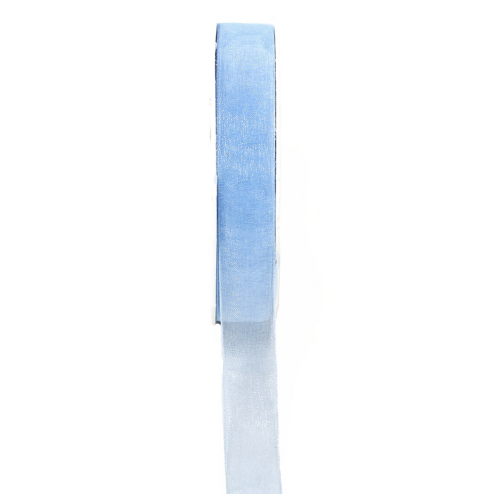 Organzaband h.-blau (0,16€/m) 15mm breit/ 20 M m. Webkante/ TOP PREIS