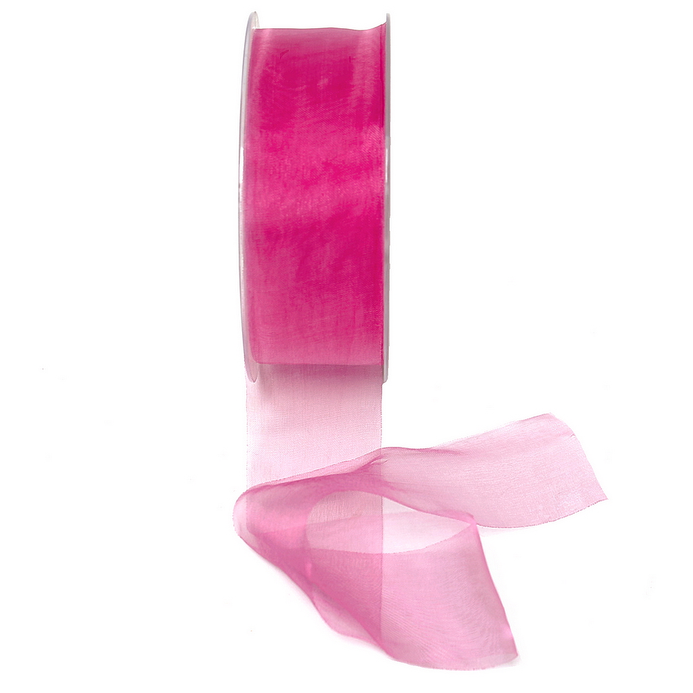 Organza Band pink (magenta) 40mm breit/ 50 yard TOP !!!